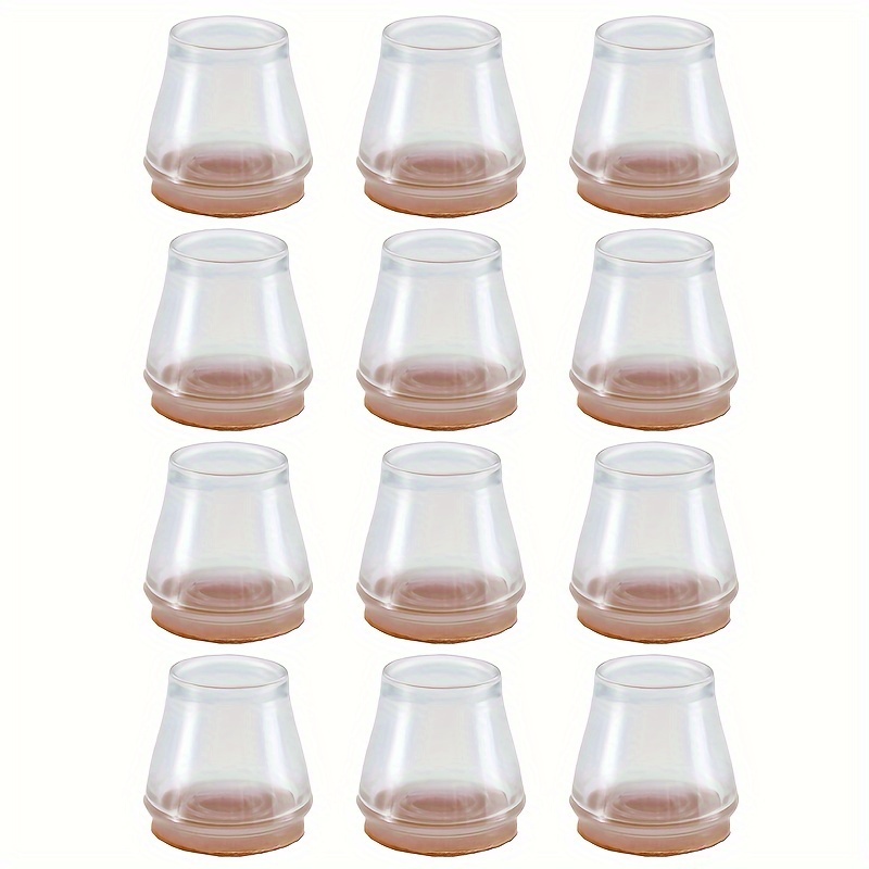 12pcs clear chair leg protectors brown felt pads scratch Temu