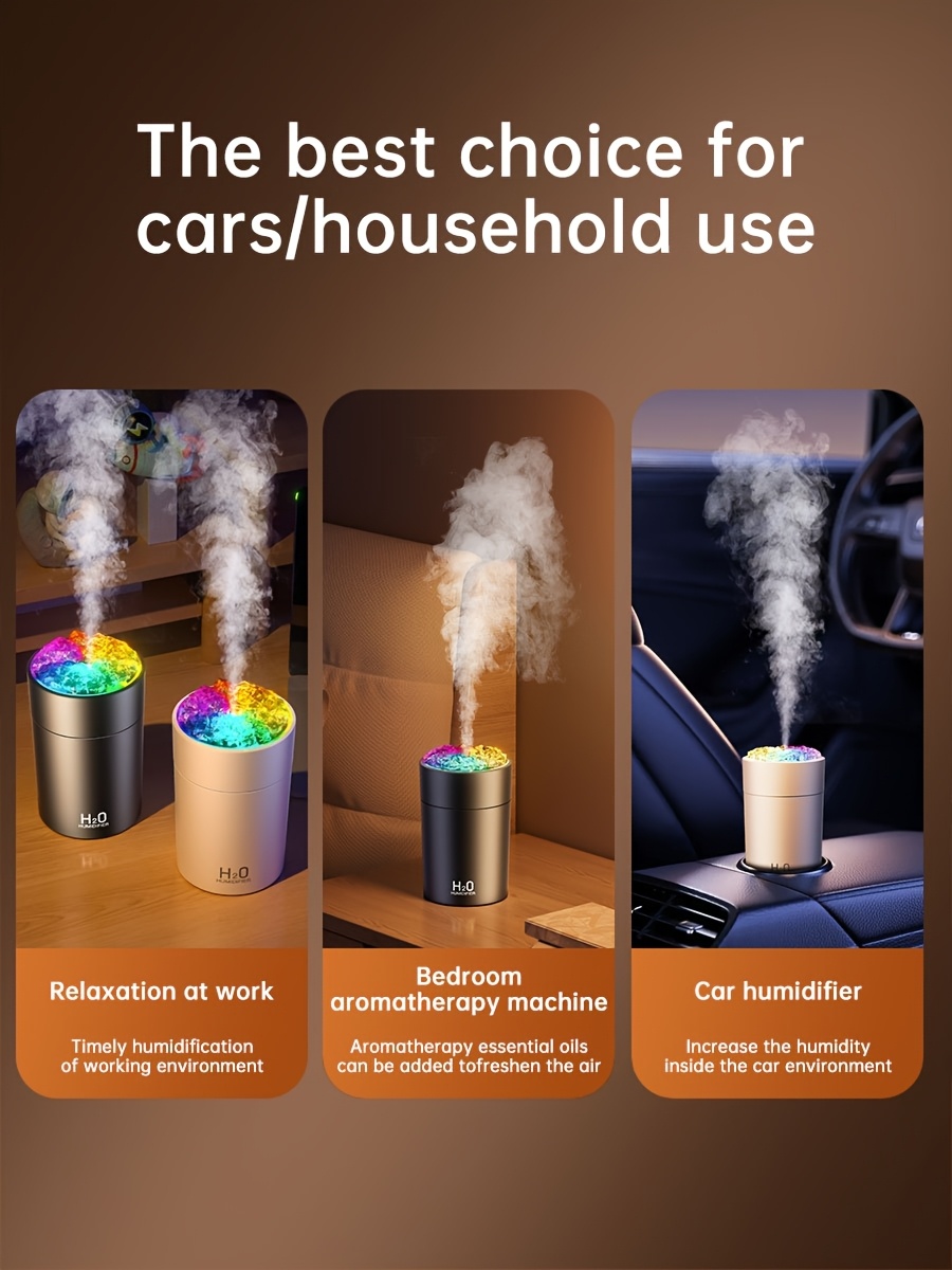 usb humidifier and aromatherapy machine with and night light atmosphere light humidifier aromatherapy spray is applicable to cars bedrooms living rooms desks lights car humidifier christmas decoration atmosphere gifts Product details 3