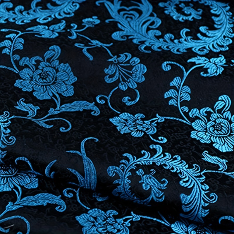 Image of 1pc Stylish Brocade Damask Material Floral Jacquard Fabric For Formal Wear And Upholstery, 150gsm