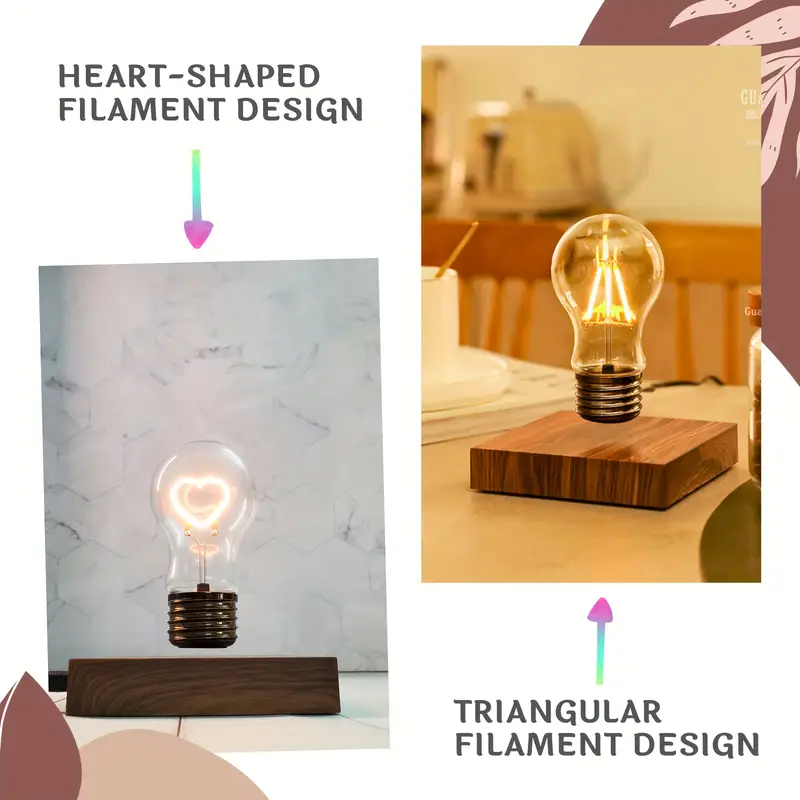 1pc Lampe à ampoule LED en - Design de suspension magnétique accrocheur - Lampe de table à magnétique flottante pour la décoration moderne de et du bureau, cadeau idéal détails 16