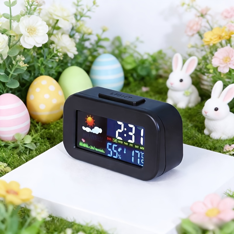 brand vzuo backlit screen alarm clock loud alarm clock compact and portable practical back to school gift suitable for office bedroom   battery powered excluding battery transport   to sound easter
