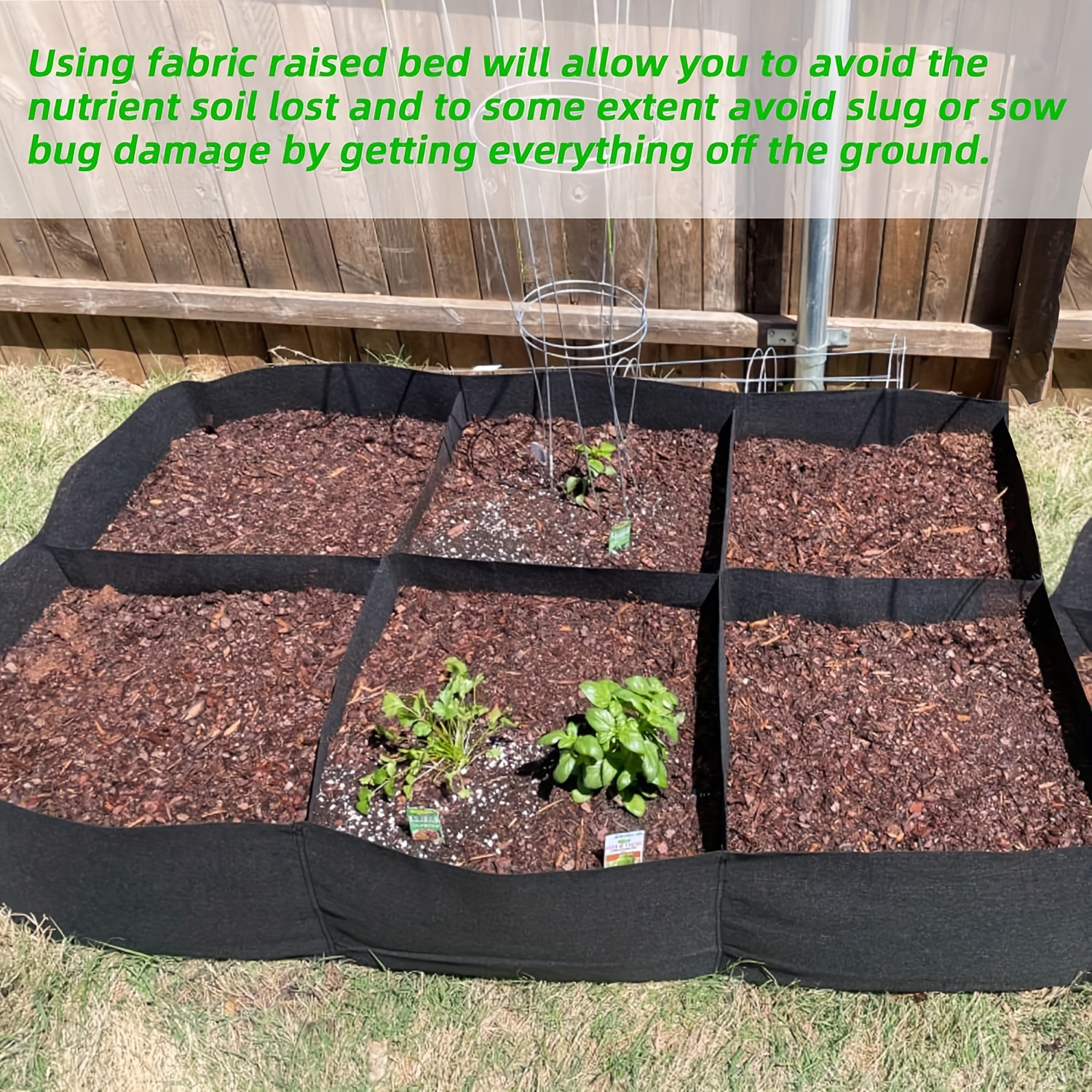 Garden Bed Grow Bags with plants