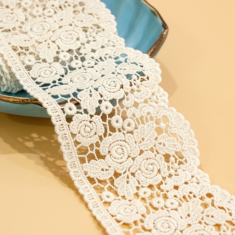Image of 1 Size Hollowed Out Embroidered Clothing With Lace Width Of 7.5cm, Curtain Collar, Sleeve, Wedding Dress Additions Clothing