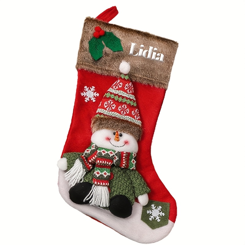 TEMU Personalized Embroidery- Custom Names/ Text, Large Socks Tree Pendant Decoration Bag Home Supplies, Gifts, Home Decorations, Socks With
