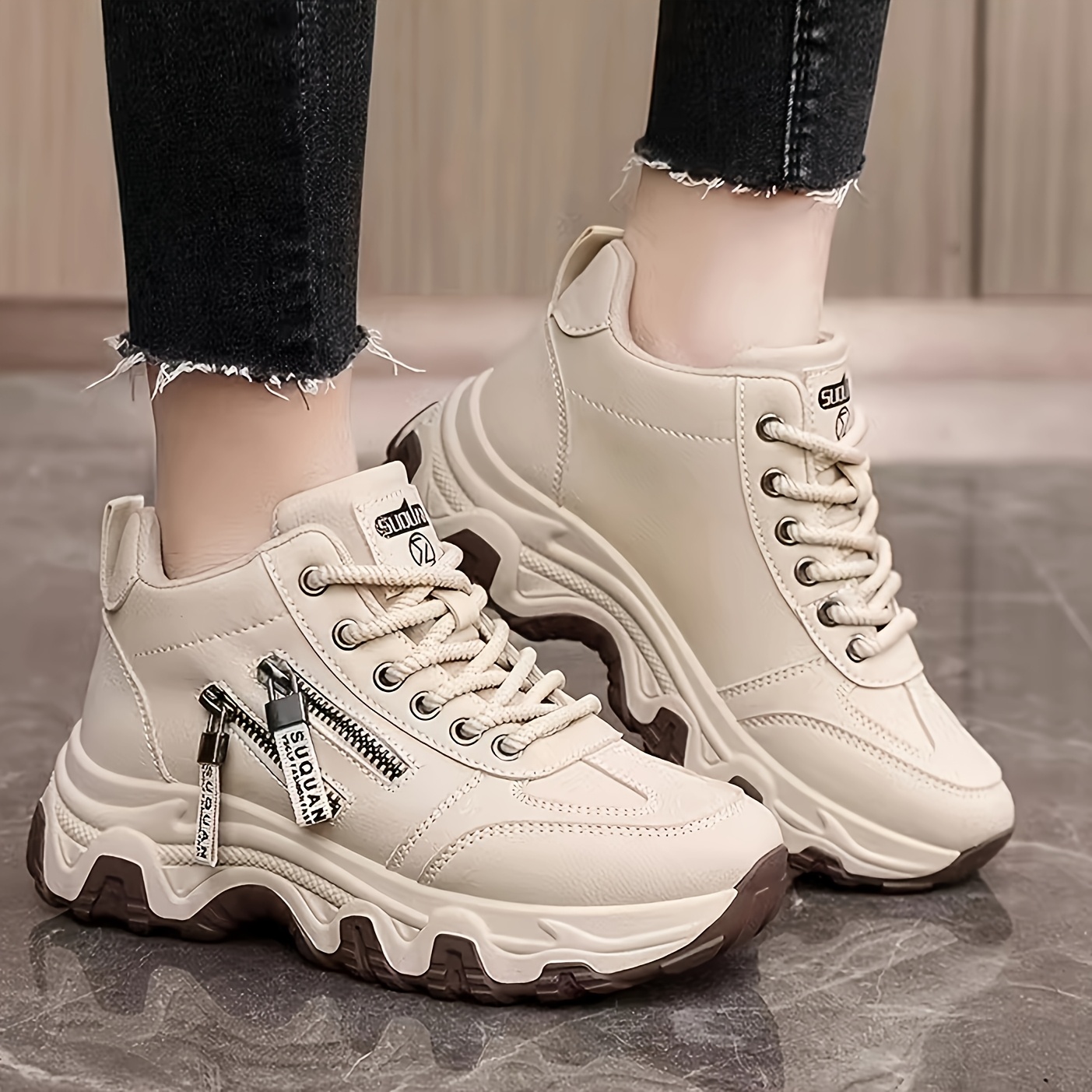 7830 Breathable Height-Increasing Running Shoes with Soft Sole, Versatile Women's Casual Shoes, Casual and Fashionable, Outdoor Sports, Vintage Minimalist Style, Women Shoes, Sneakers
