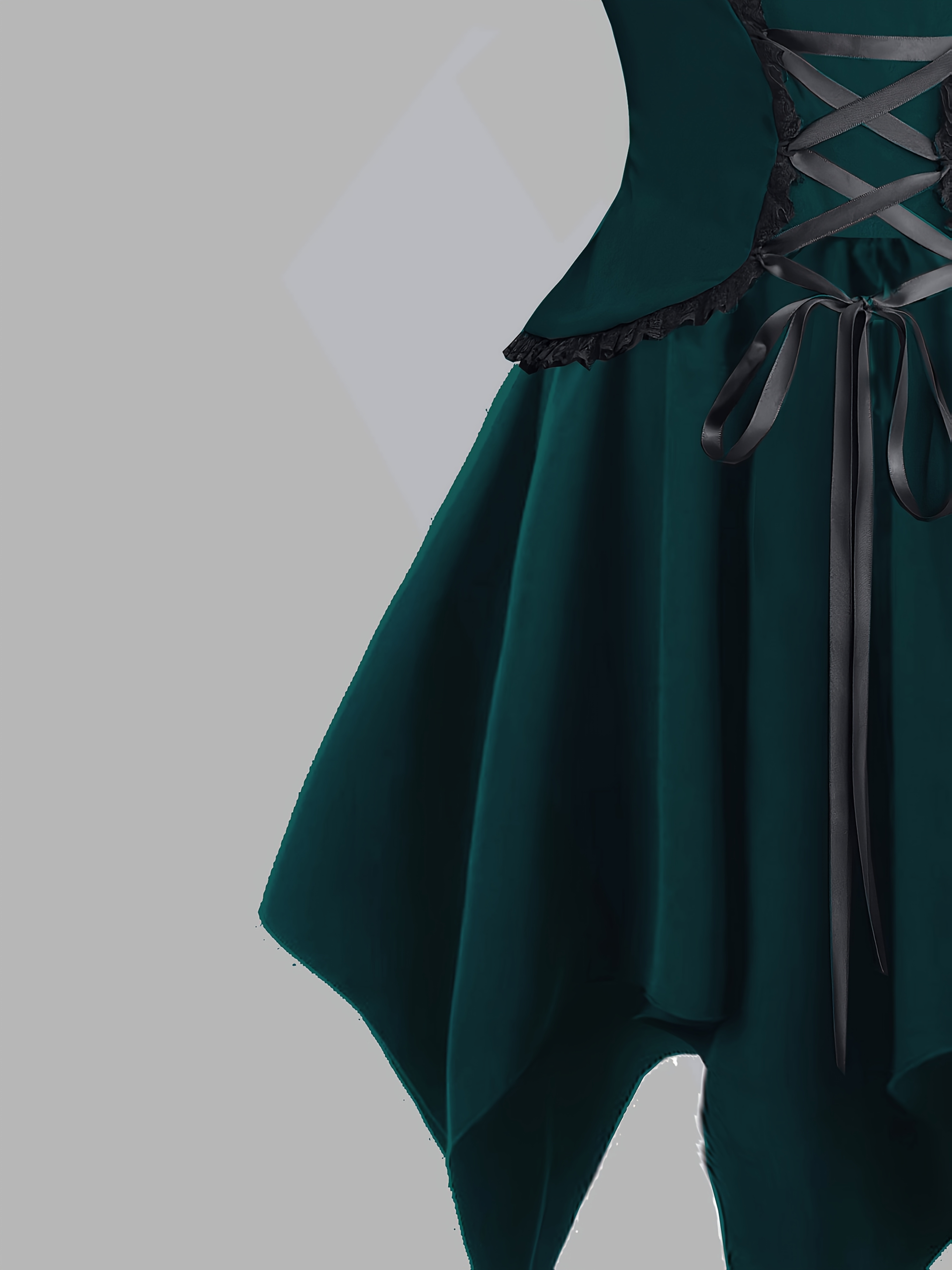 green gothic corset dress Dark Green Jacquard Corset Dress
