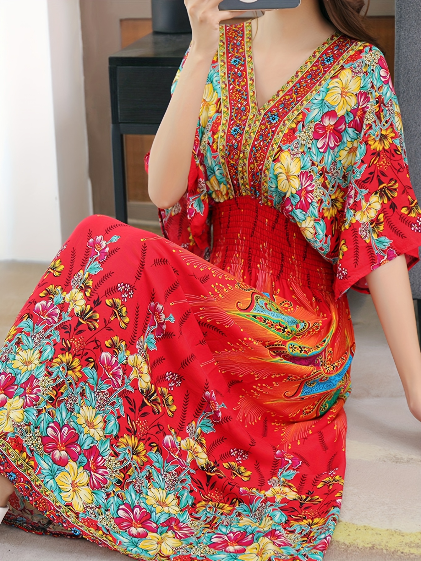 sachin and babi light blue dress Printed Twist Detailed Midi Dress by Luxely main image 0