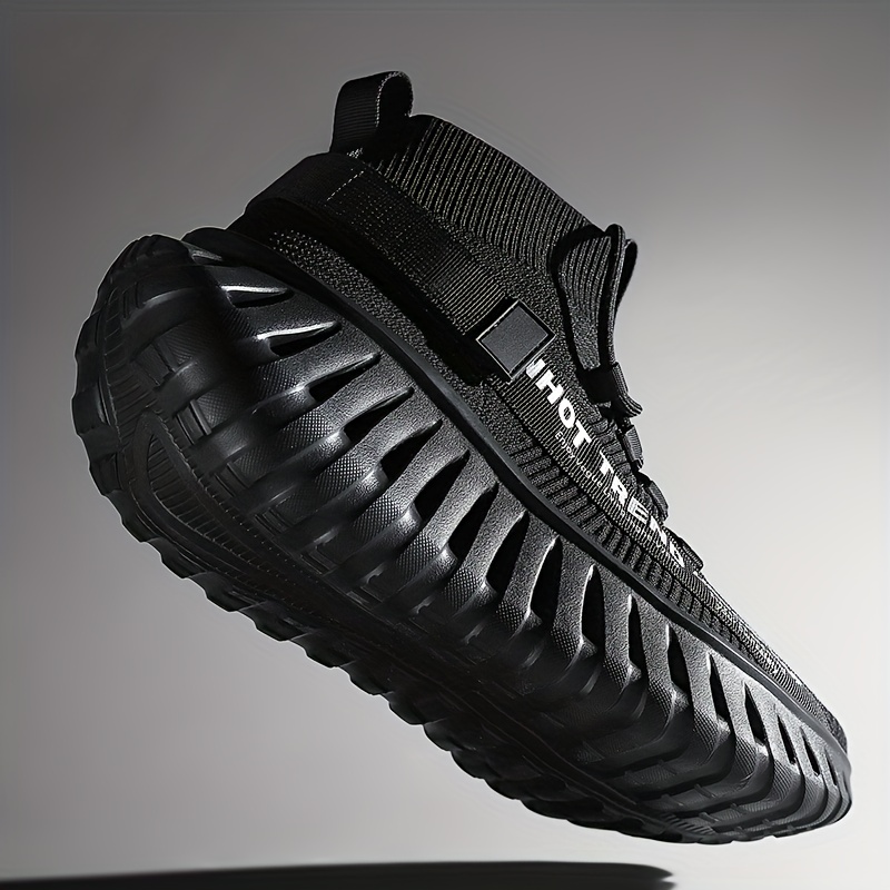 Men's Fashion Mid-Top Shoes, Men's Casual Sneakers, Breathable Mesh, Lightweight and Shock-Absorbing, Wide Elastic Band Design for a Snug Fit