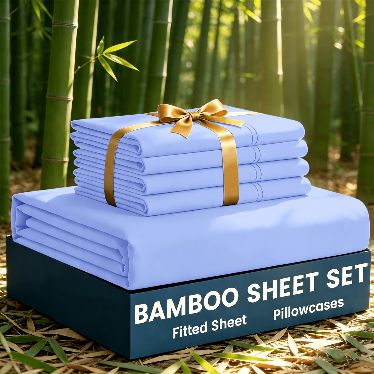 5pcs bamboo cooling bed sheet set with 4 pillowcases sabanas para cama breathable and comforter for summer and hot sleepers ultra soft children sheet deep pocket up to 16 18 sheets   hotel quality