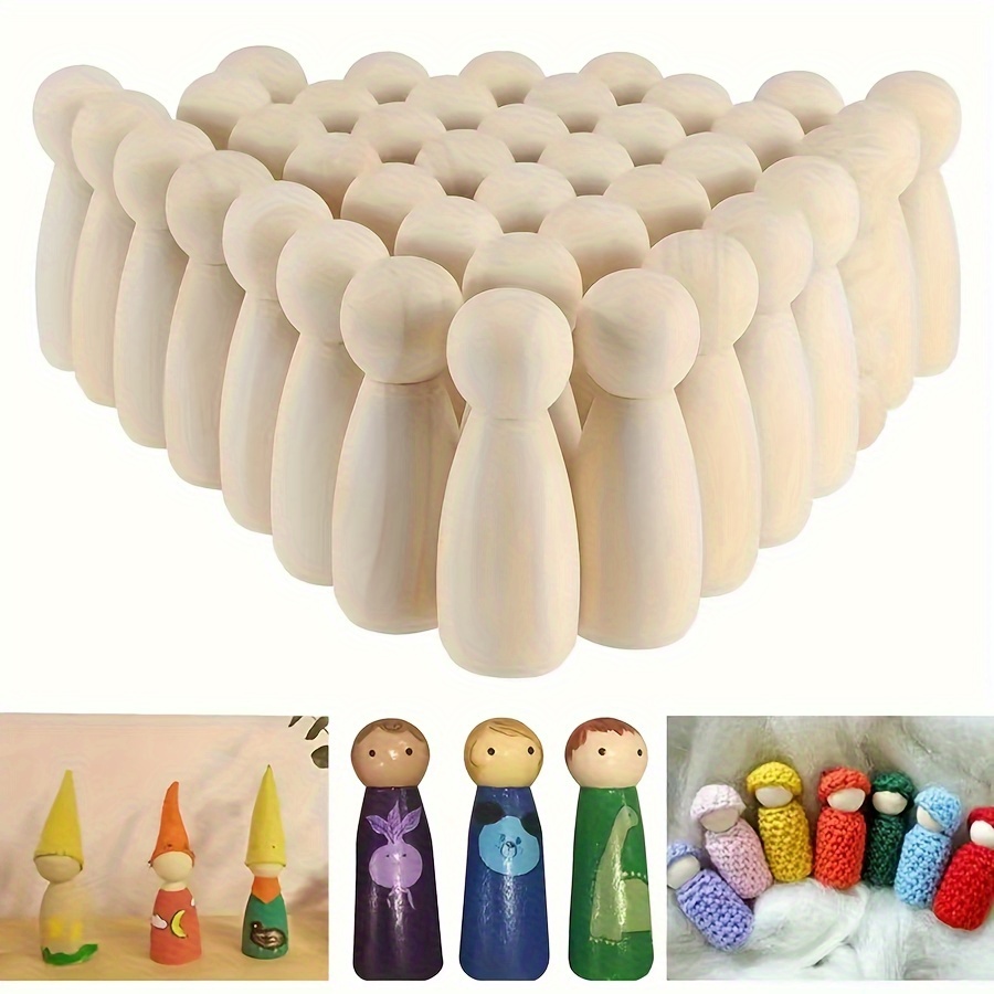 

Set Of 12 Wooden Peg - For And (6 Boys, 6 )