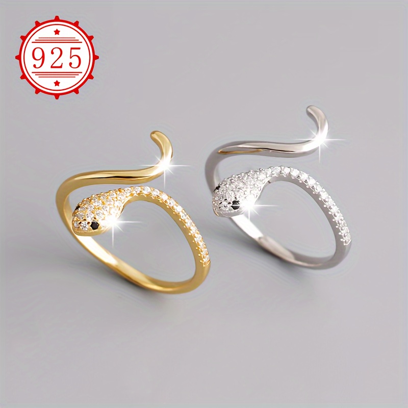 925 Silver Snake Shaped Ring, Women's Wedding Band