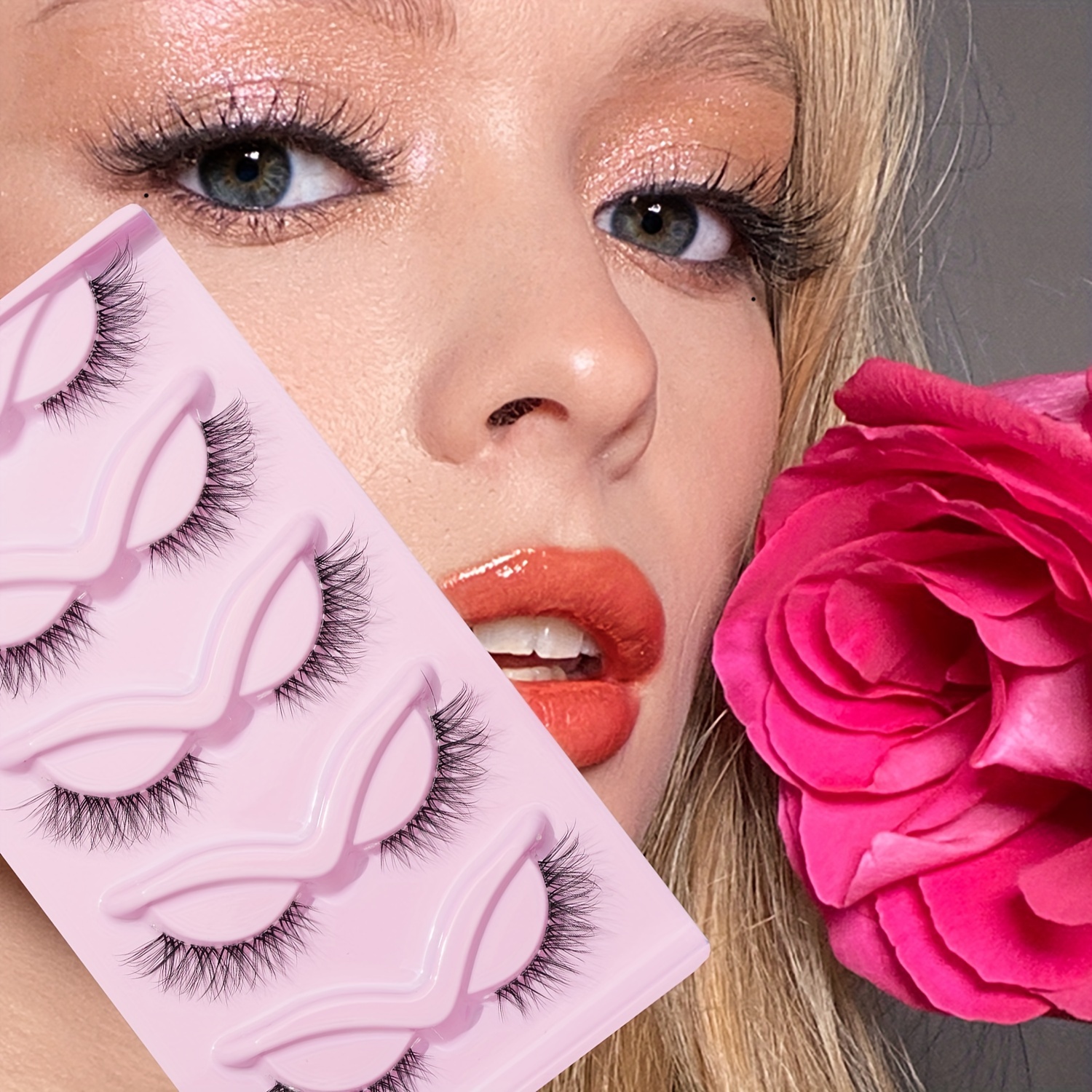 5 Pairs Of Sectioned -transparent False Eyelashes With Long Tail 0.2-1.5cm Lhy-2307