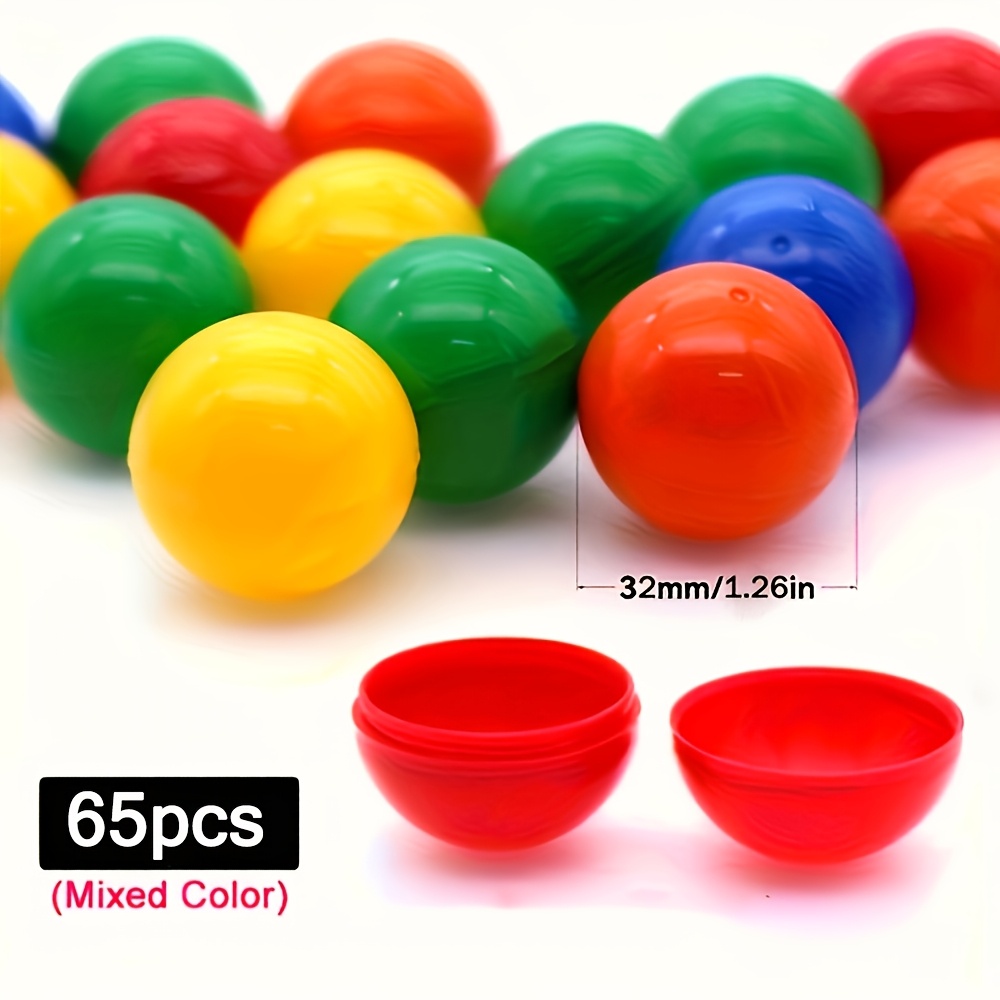 TEMU 3.2cm/65pcs Mixed Colors Hollow Game Lottery Balls, Party Colored Lottery Balls, Random Colors, Suitable For Weddings, Birthdays, Singles