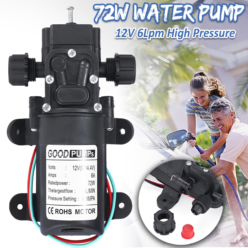 TEMU 6l High Pressure Diaphragm Self Pump 70w 12v Portable Self Pump Pump Accessories