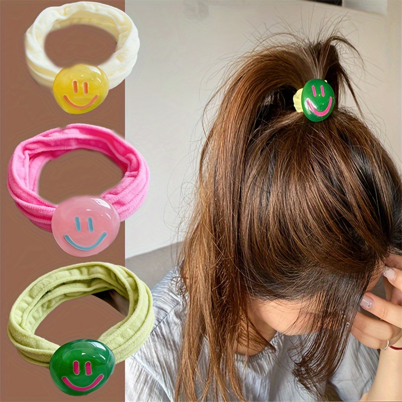 

6-pack Hair Ties, High Stretch Acrylic Hair Bands, Hair, Jelly Hair Accessories, Girly Candy Headbands For Teens And Adults, Fabric Hair Rings Set