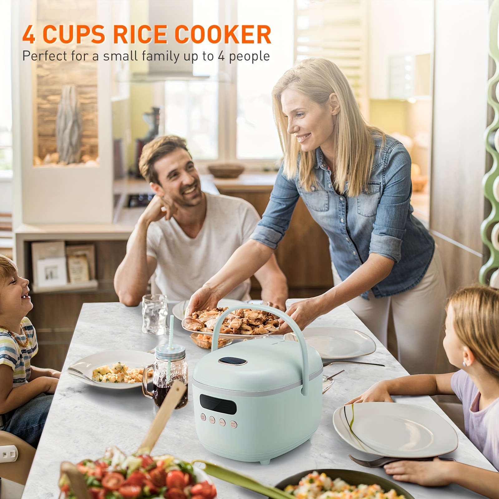 

Bear Rice Cooker 4 Cups (uncooked), Rice Cooker Small, 6 Cooking Functions, Advanced Technology, 24 Hours Preset Keep Warm, For White/brown Rice Oatmeal Soup Cake, 2l Green
