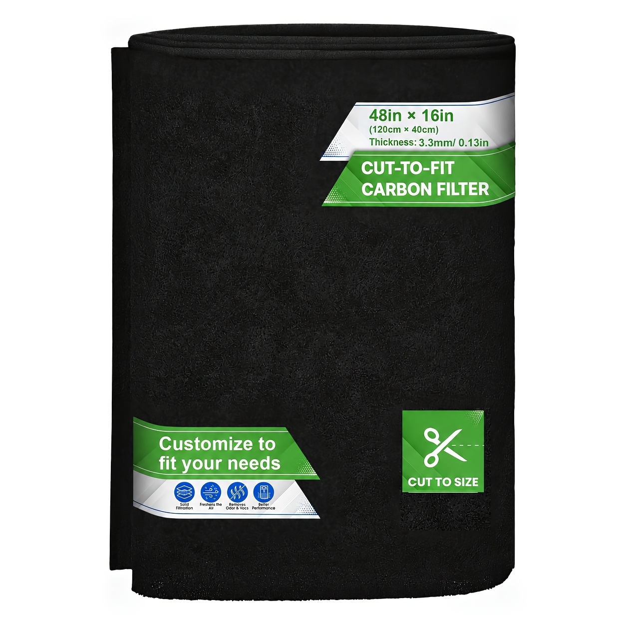 TEMU 1/2 Packs Activated Carbon Filter Sheets, 16" X 48" Activated Filters For Air Purifiers, Air Vents, And More - Charcoal Filters Remove Odors And