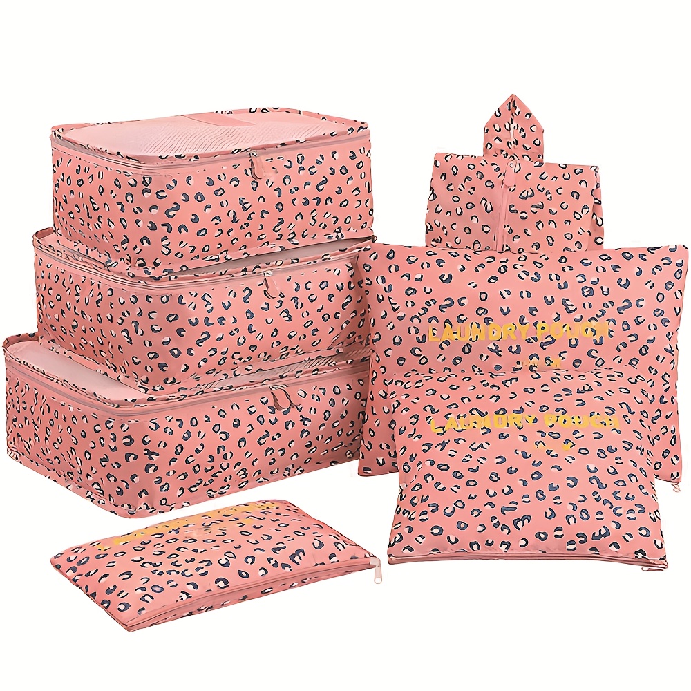 E-shop 7-teiliges Reise-Packwürfel-Set, Reisegepäck-Organizer für Koffer, Reisezubehör-Essentials mit Schuh-, Toiletten- Wäschesack