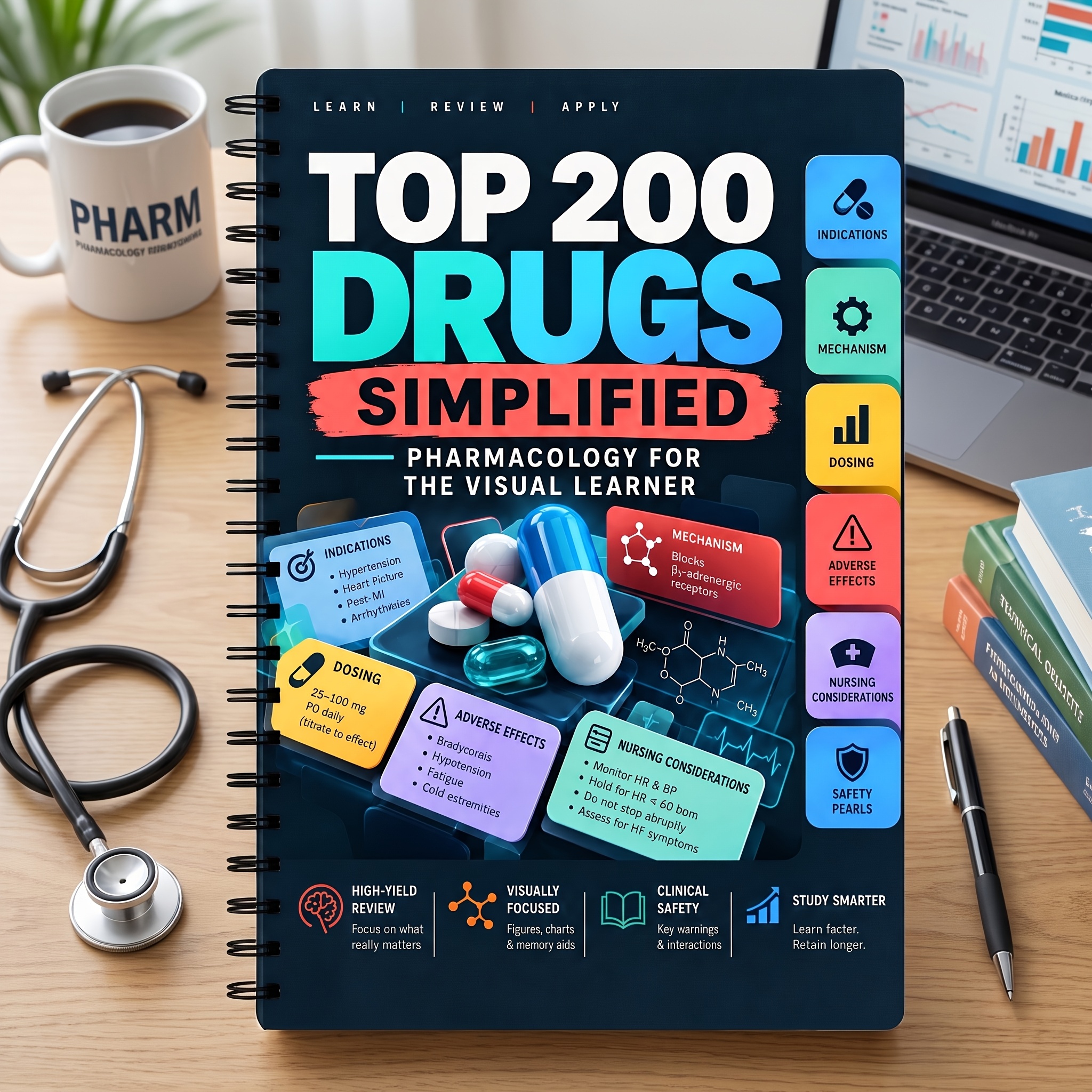 TEMU Used Drug Pharmacology Notebook, Medical Student Exam Review, Explaining The Mechanisms For Various Drugs, Portable Pharmacology Study Journal,