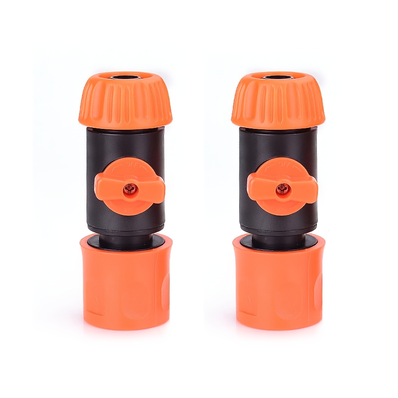 Image of Set Of 2 Garden Hose Quick Connectors With Shut-off Valve, In 1/2 Inch And 3/4 Inch Sizes, Suitable For Irrigation, Car Washing, And Outdoor Watering Systems