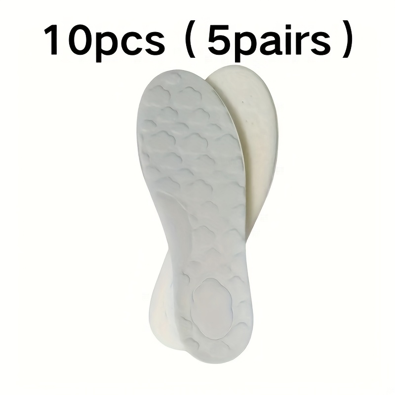 E-shop 10 Stück 5 Paar weiche, bequeme, hochelastische, atmungsaktive Einlegesohlen für High Heels, Sportschuhe, Freizeitschuhe, Schuhzubehör