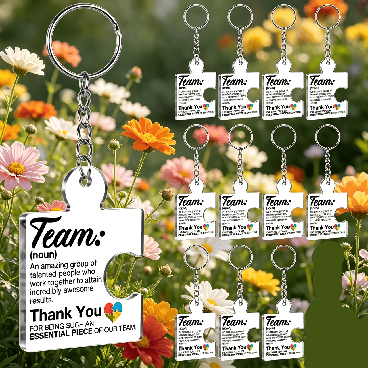 TEMU 2d Flat/flat/12pcs Motivational Quote Series Acrylic Keychain! High-definition Transparent Material, Easy And Elegant Quotes! Hung On Bags/keys!