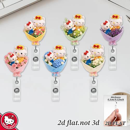 2d flat 1pc 6pcs mothers day floral retractable badge reel cute design badge holder for nurses teachers office staff warm mothers day gift for women and fans