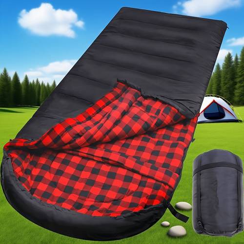 0 degree sleeping bag 100 flannel xxl for adults big and tall cold weather winter camping free compression sack