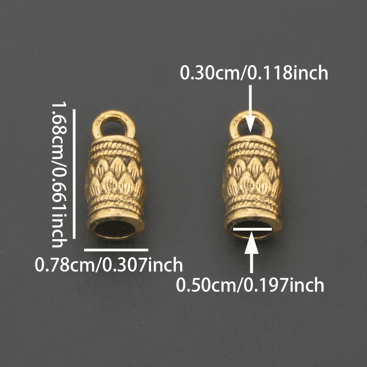 20pcs Antique Golden Lotus Pattern Rope Buckles for Crafting