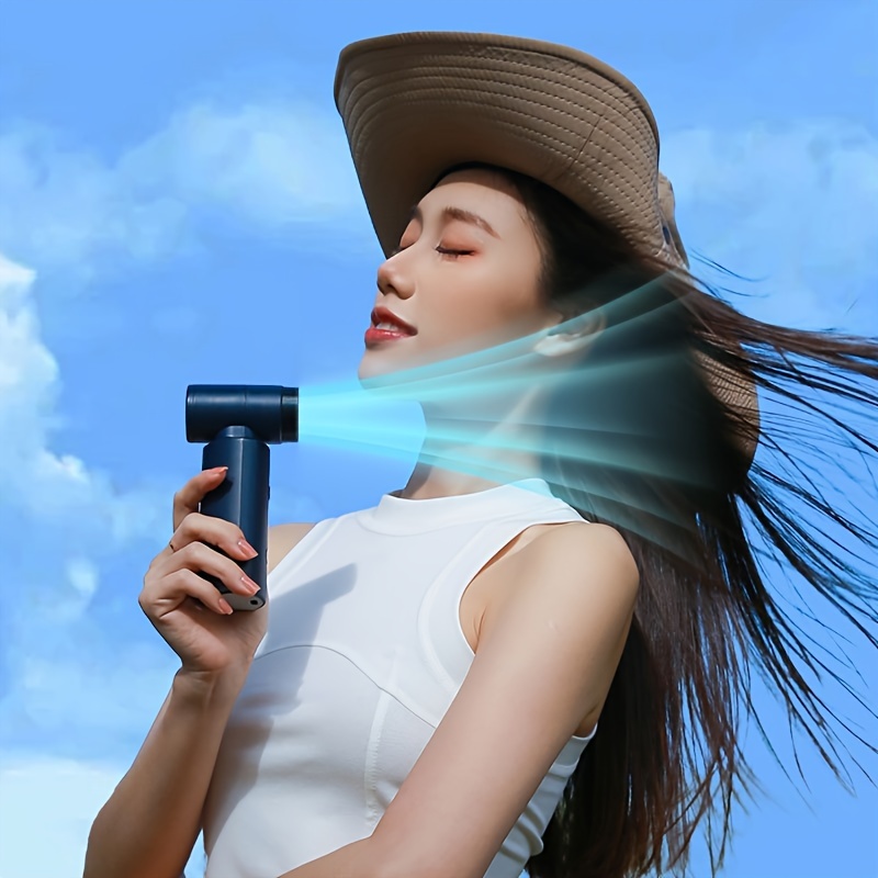 

Portable Wireless Mini Hair Dryer, Handheld Turbo Fan, Rechargeable Compact Fan With Strong Wind Turbo, Suitable For Travel Use