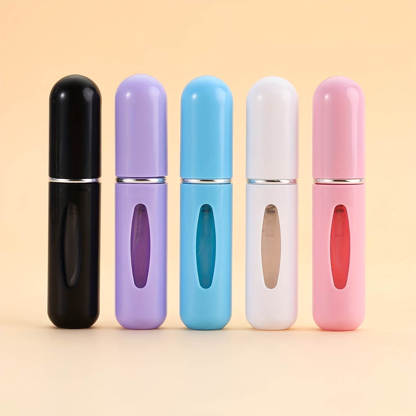 5-Pack 0.17oz Refillable Glass Perfume Spray Bottles - Portable Mini Atomizer, Leakproof Sealed Material, Easy-to-Fill Base for Travel and Cosmetic Sa