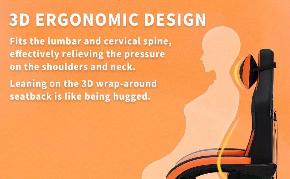 SUKIDA Gaming Chair, Ergonomic Gaming Chair with Footrest, Racing Gaming Chair Headrest Adjustable Computer Chair Height Adjustable Lumbar Support for Home Office And Gaming Beige