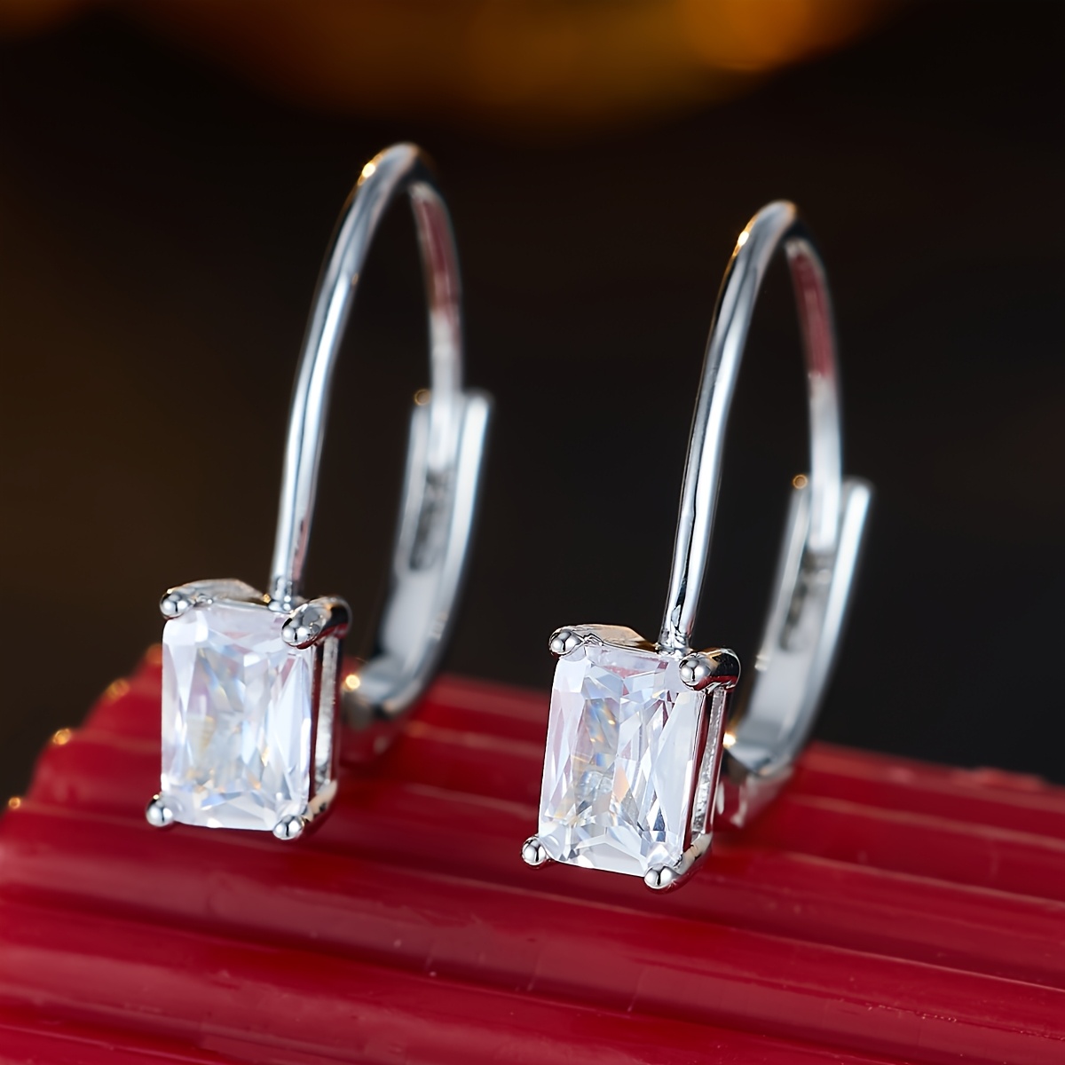 Classic Copper with Synthetic Zirconia Inlay Earrings