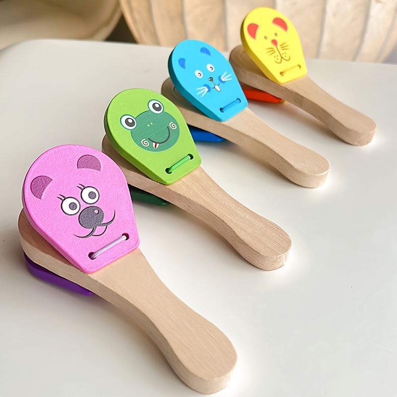 

Montessori Wooden Handheld Rattle Musical Toy For Early Education & Attention Training, Ideal For Ages 3-6, Perfect Thanksgiving, Halloween & Christmas Gift - 1 Piece