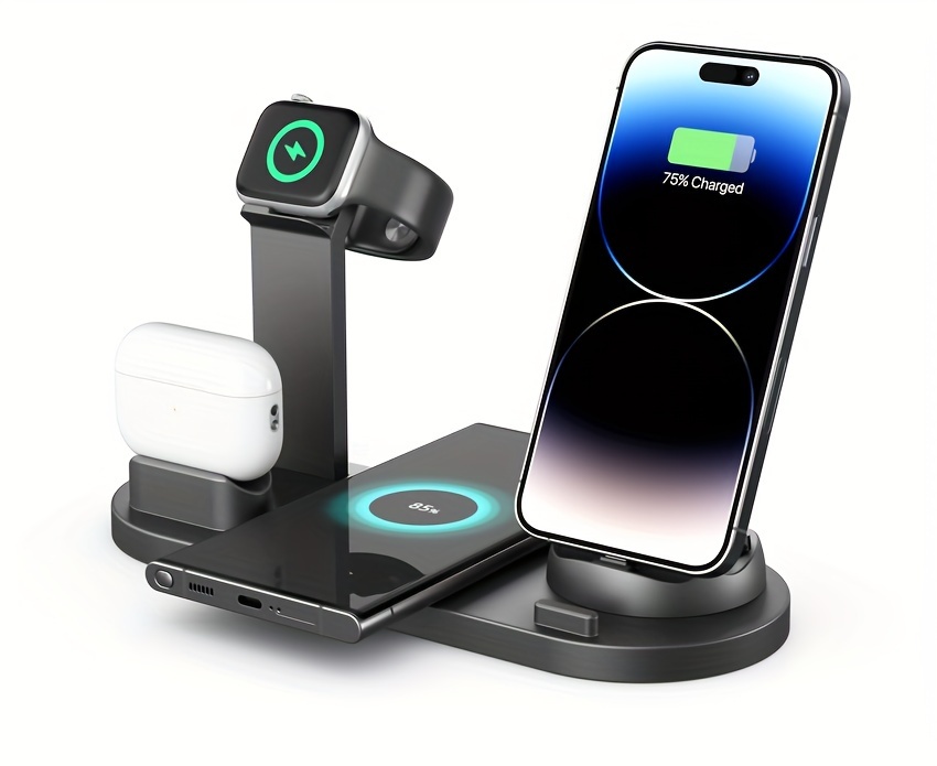 foldable 3 in 1 wireless charger station stand dock compatible with iphone 15 14 13 12 11 and other models for watch series 9 to 2 ultra for for travel and home use details 1
