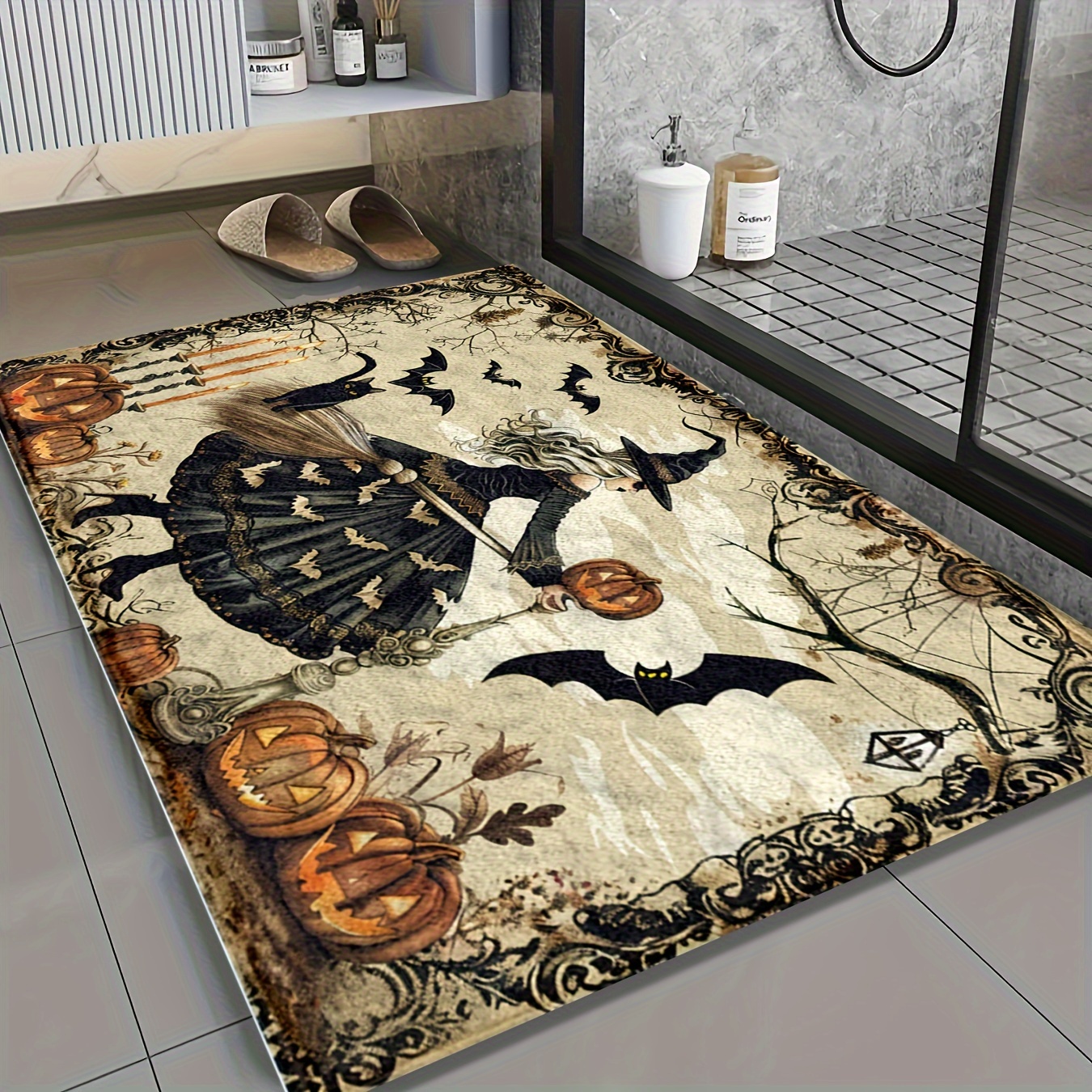 

Halloween - Bath Mat - Dry, & , , For , Bathroom & Decor, Fluffy Decor Decoration, Halloween Decorations