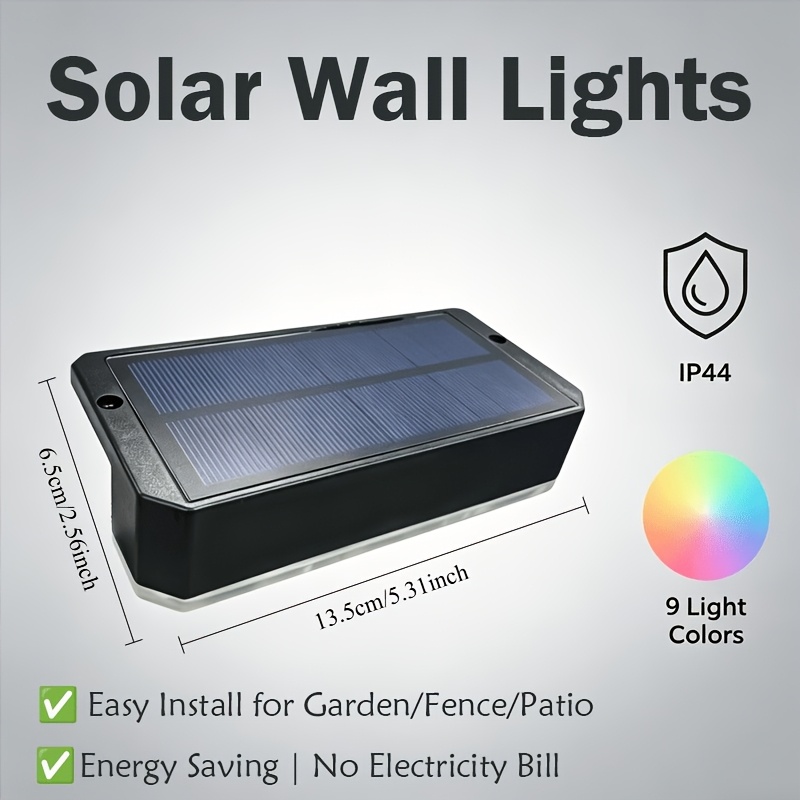 3-LED Convex Mirror Solar Wall Light with Smart Sensor