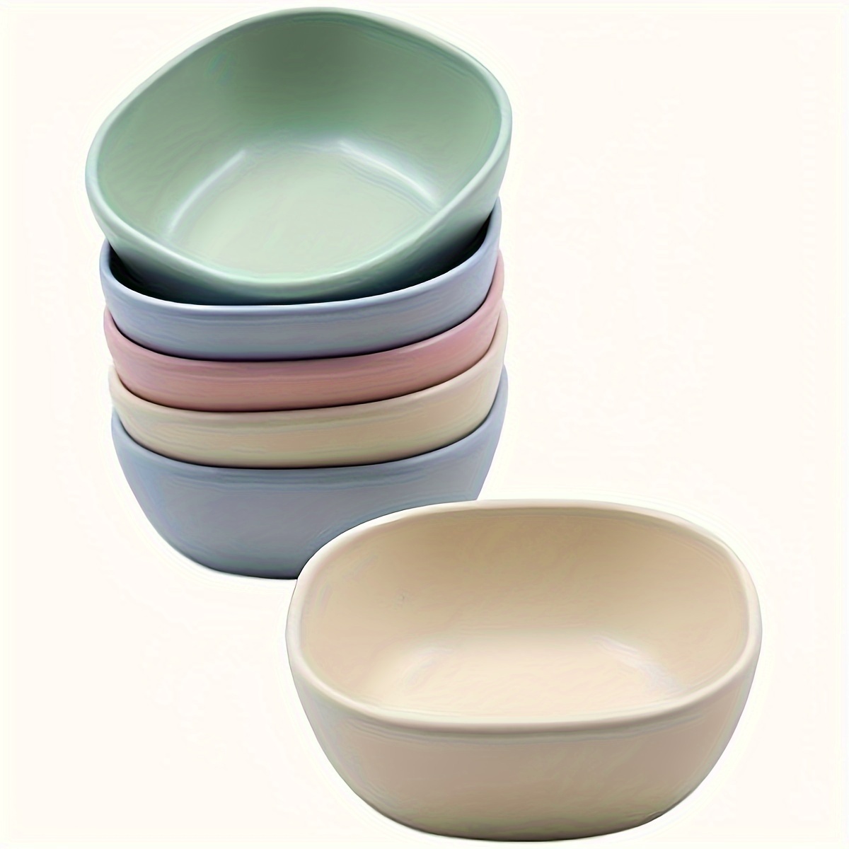 Porcelain Dessert Bowls Cereal Bowl - Ceramic Bowl Set of 6 - Colorful  Small Bowls for Ice Cream | Soup | Cereal | Rice | Snack | Side Dish 