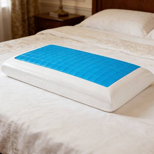 blue gel pillow ergonomic ice slow rebound pillow fabric gel pillow bread pillow rectangular neck support pillow single pack 42x70x8cm 42x70x10cm