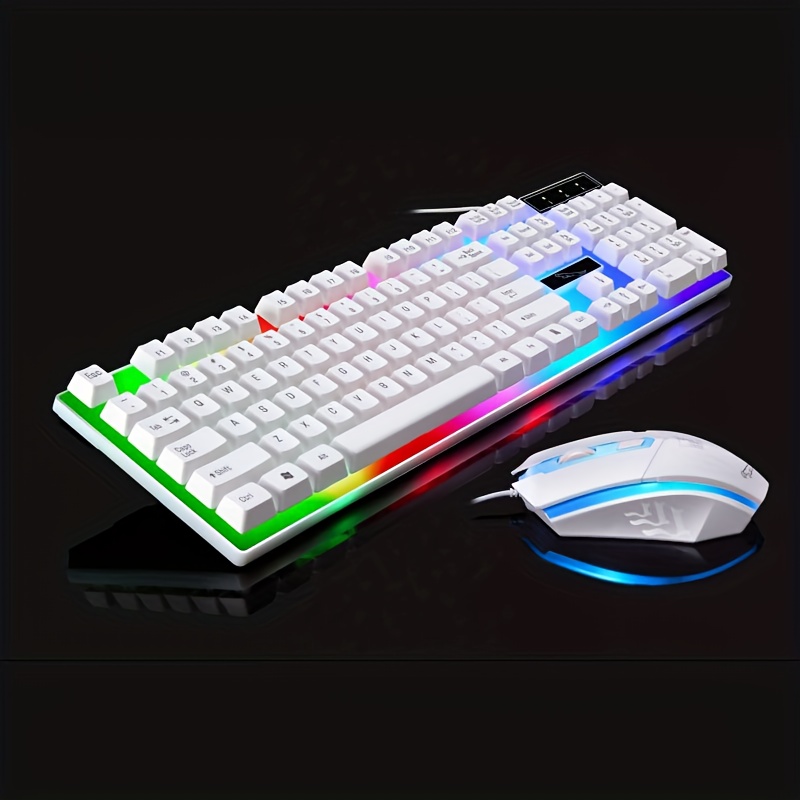 rgb gaming keyboard and mouse set wired usb 104 key keyboard with led lights compatible with pc ps4 one no battery required for pc gaming accessories details 4