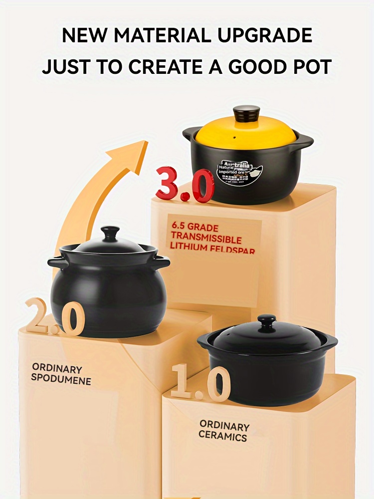 ceramic round multi purpose pot with lid dishwasher safe   versatile cooking pot for soups   and more 1pc details 4