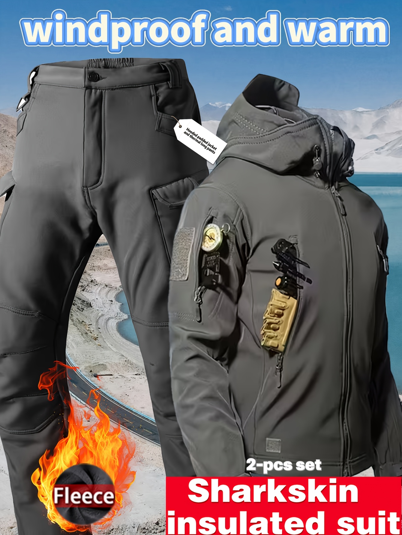 Light Photon Men's Winter Tactical Suit with Cycling Jacket and Pants
