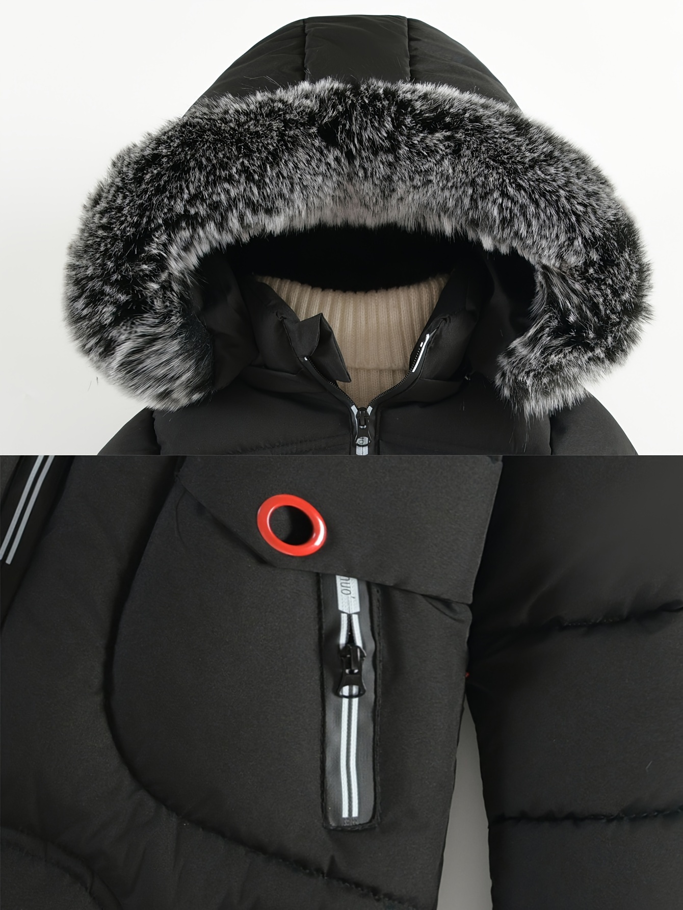 Manteau Hiver Enfant Haokaini - Coton Et Fausse Fourrure, Capuche, Taille 110-150