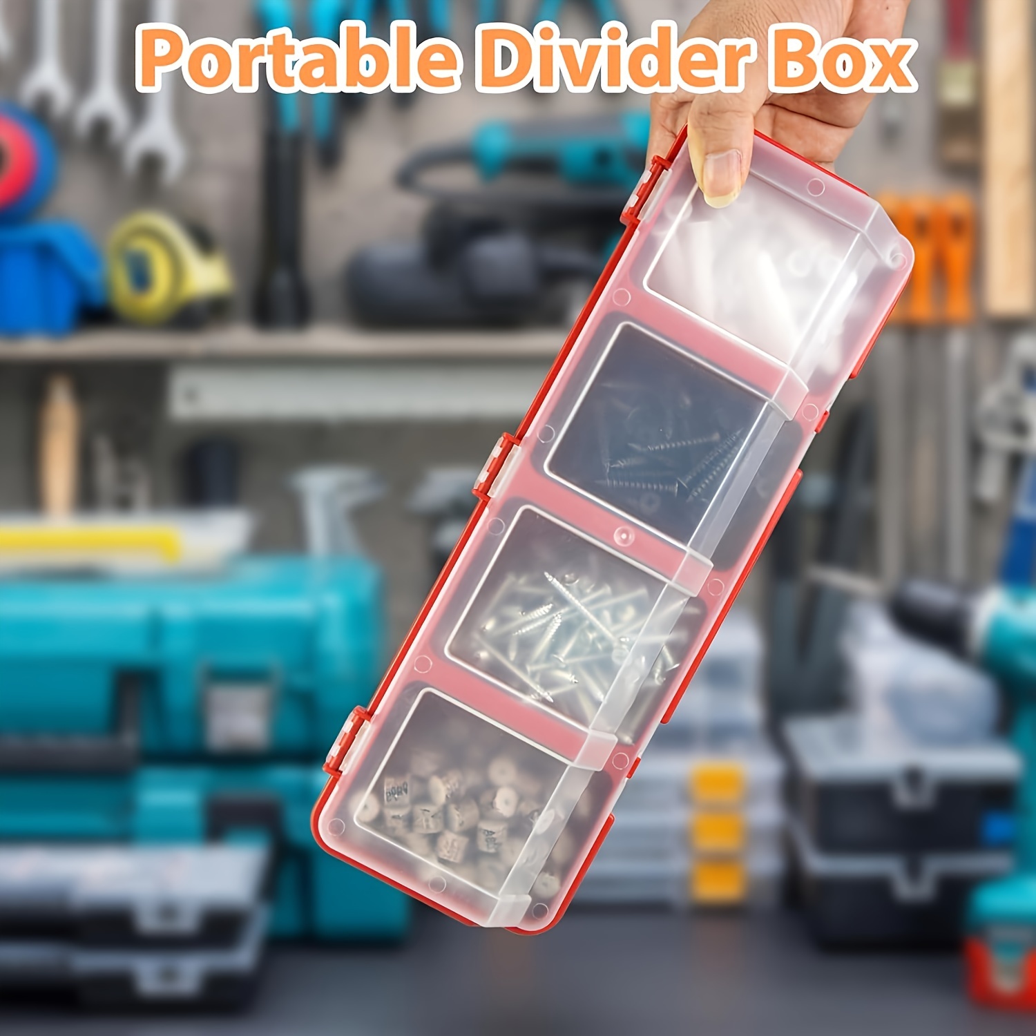 

Multi-purpose Plastic Storage Box With Lid - 4 Compartments For Screws & Hardware, Home Organization Essential Screw Organizer Storage Box Screw Storage Organizer