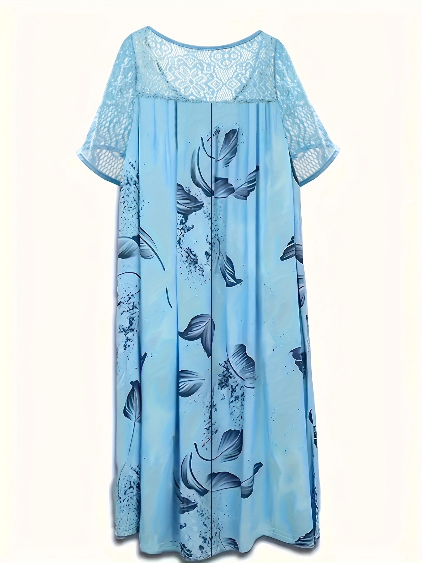 plus size short sleeve maternity dress lace details floral - Temu United  Kingdom