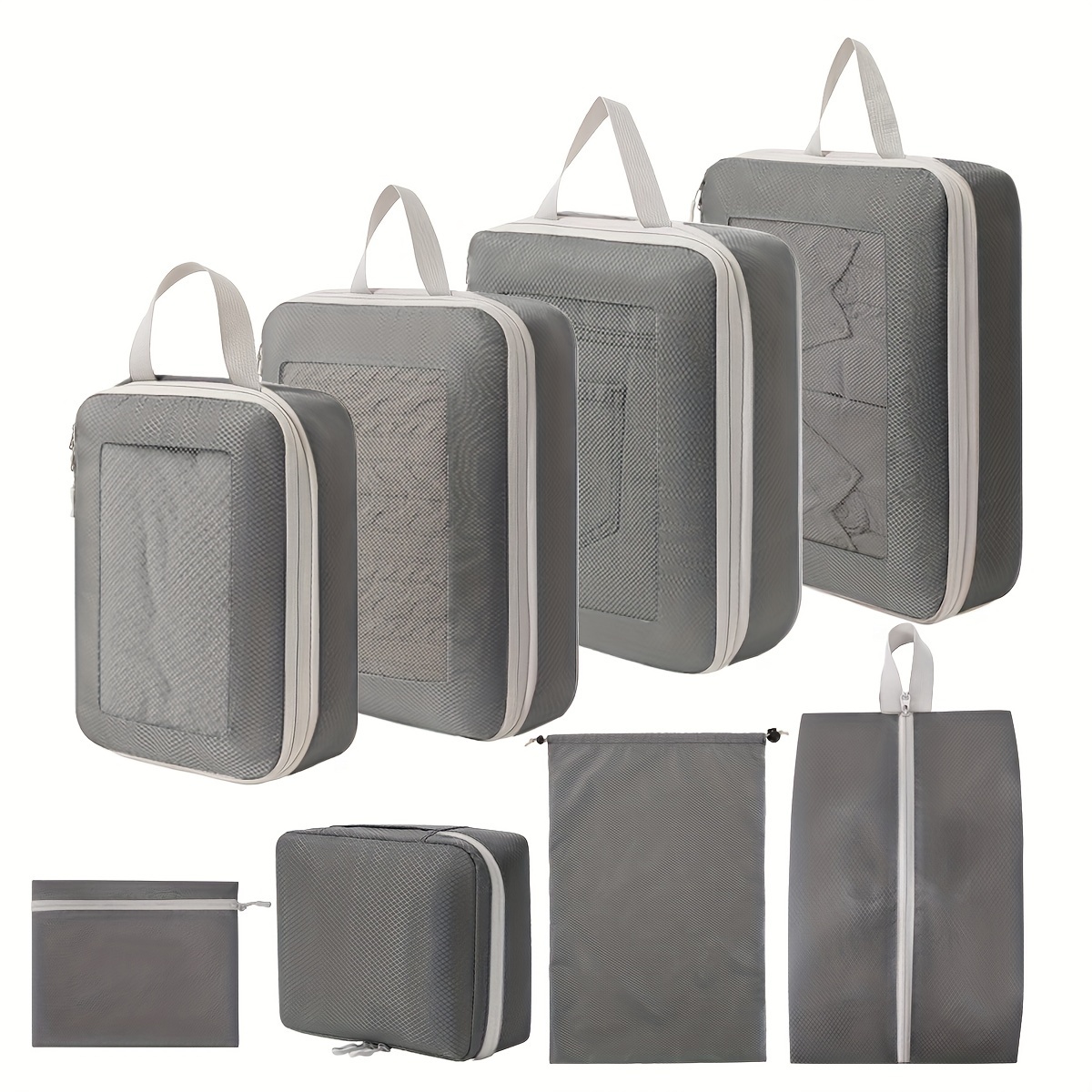 Set D'organisateurs De Valise 10 Pièces - Sacs De Compression, Rangement Chaussures, Pour Voyage Et Valise Cabine