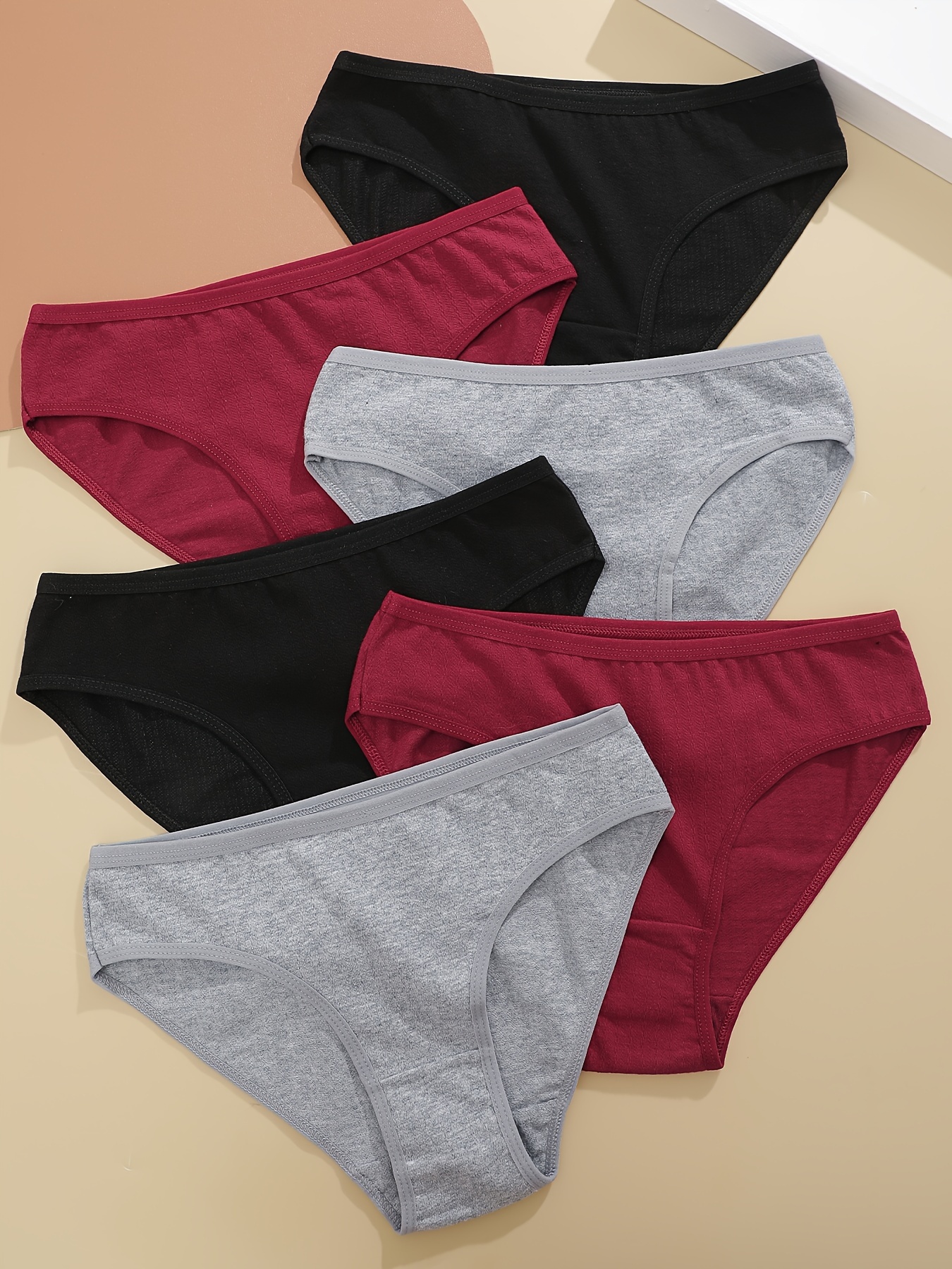 6pcs Simple Solid Panties, Comfy & Breathable Seamless Skin-friendly  Panties, Women's Lingerie & Underwear
