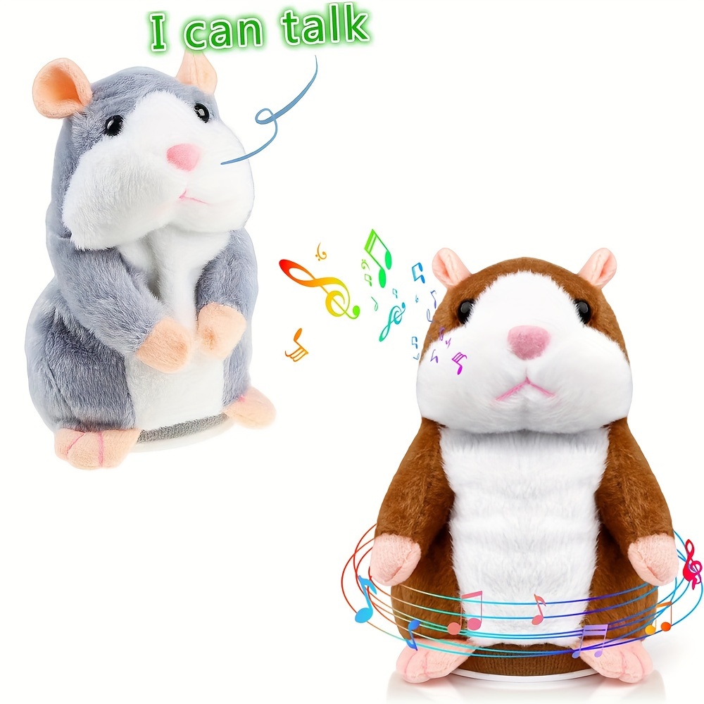 Qwifyu Talking Hamster, Interactive Stuffed Plush Animal Talking Toy Cute  Sound Effects with Repeats Your Said Voice, Best Buddy for Kids Gift Age 3+