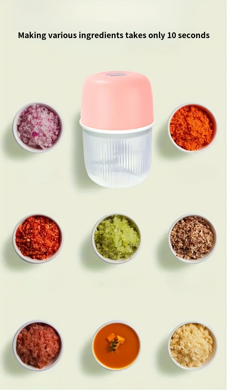 electric garlic crusher food chopper usb rechargeable garlic crusher electric vegetable chopper electric grinder 6 blade knife for fast   suitable for   vegetables garlic ginger chili etc Product details 8