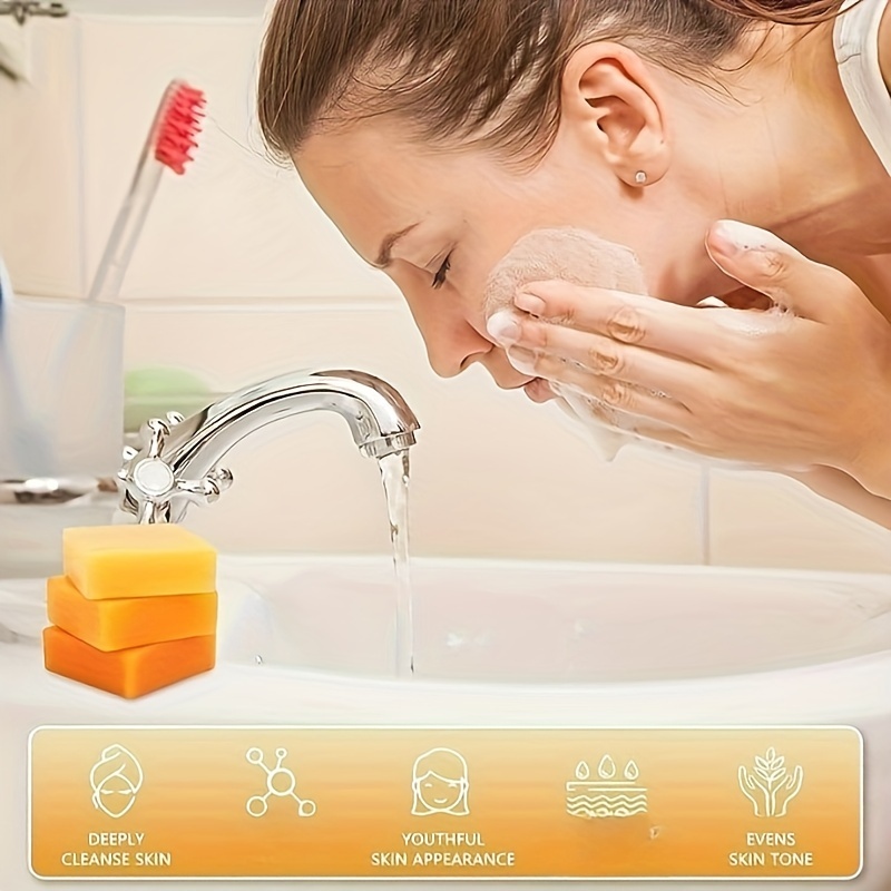 4pcs turmeric kojic acid soap 2 29oz turmeric for face and body cleansing improve and details 2